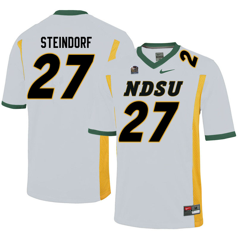 Men #27 Kaedin Steindorf North Dakota State Bison College Football Jerseys Sale-White